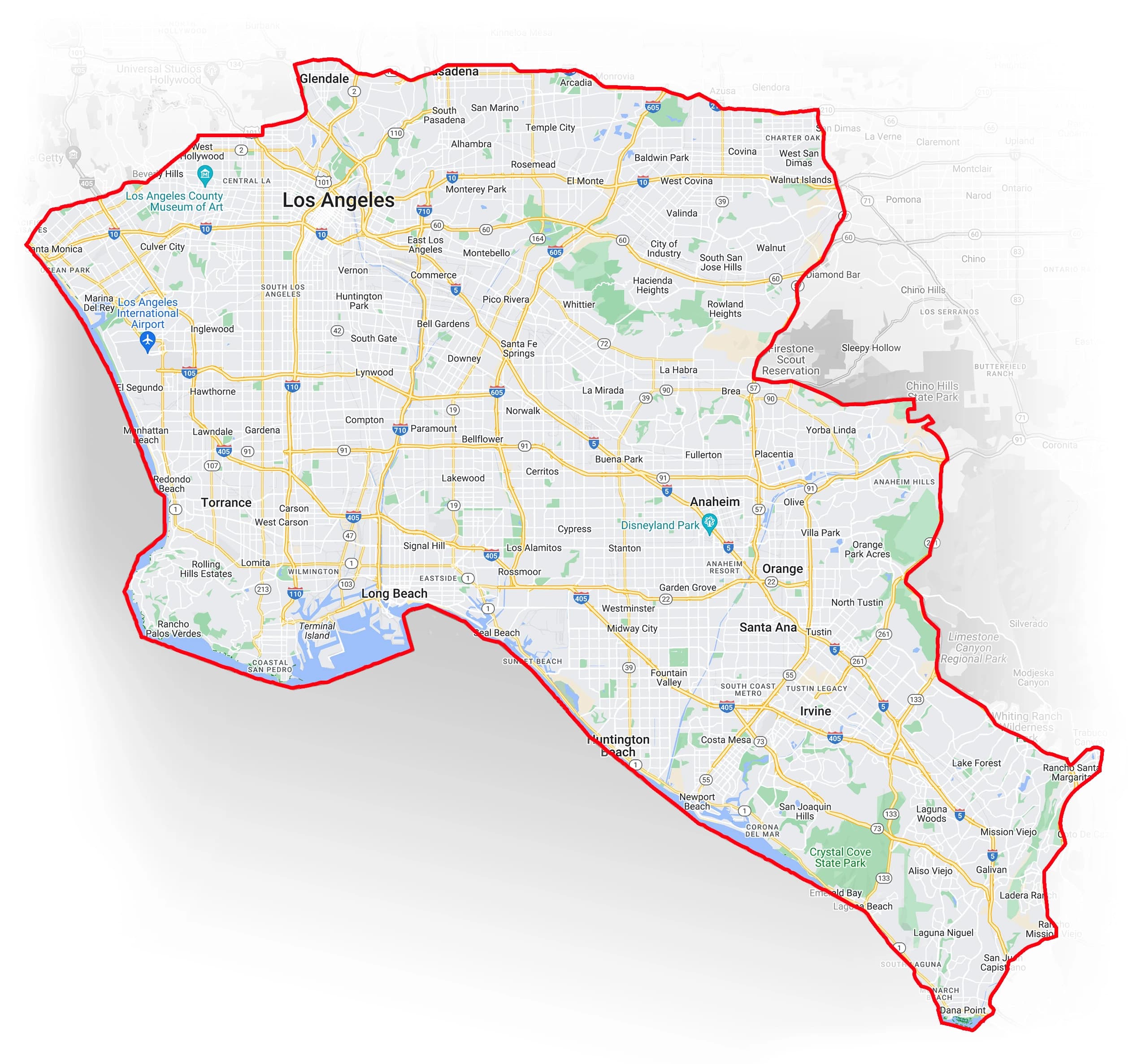 GC Heating & Cooling service areas map